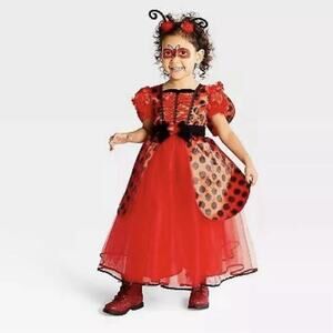Toddler Ladybug Halloween Costume Dress Headpiece & Wings 4T 5T Hyde And Eek